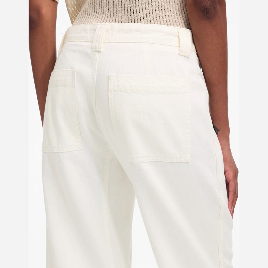 damen madewell schossen die barrel-leg jeans weiß