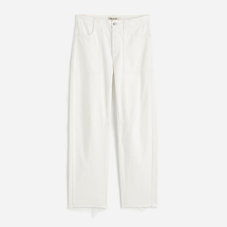 damen madewell schossen die barrel-leg jeans weiß
