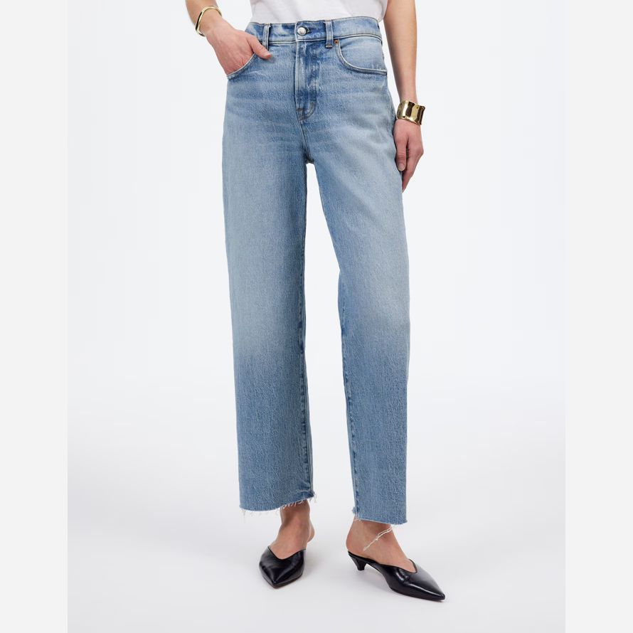 madewell die perfekte vintage-wide-leg crop womens jeans licht blau