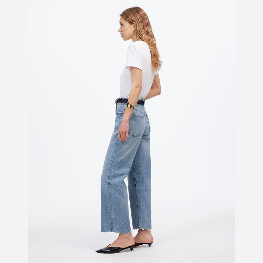madewell die perfekte vintage-wide-leg crop womens jeans licht blau