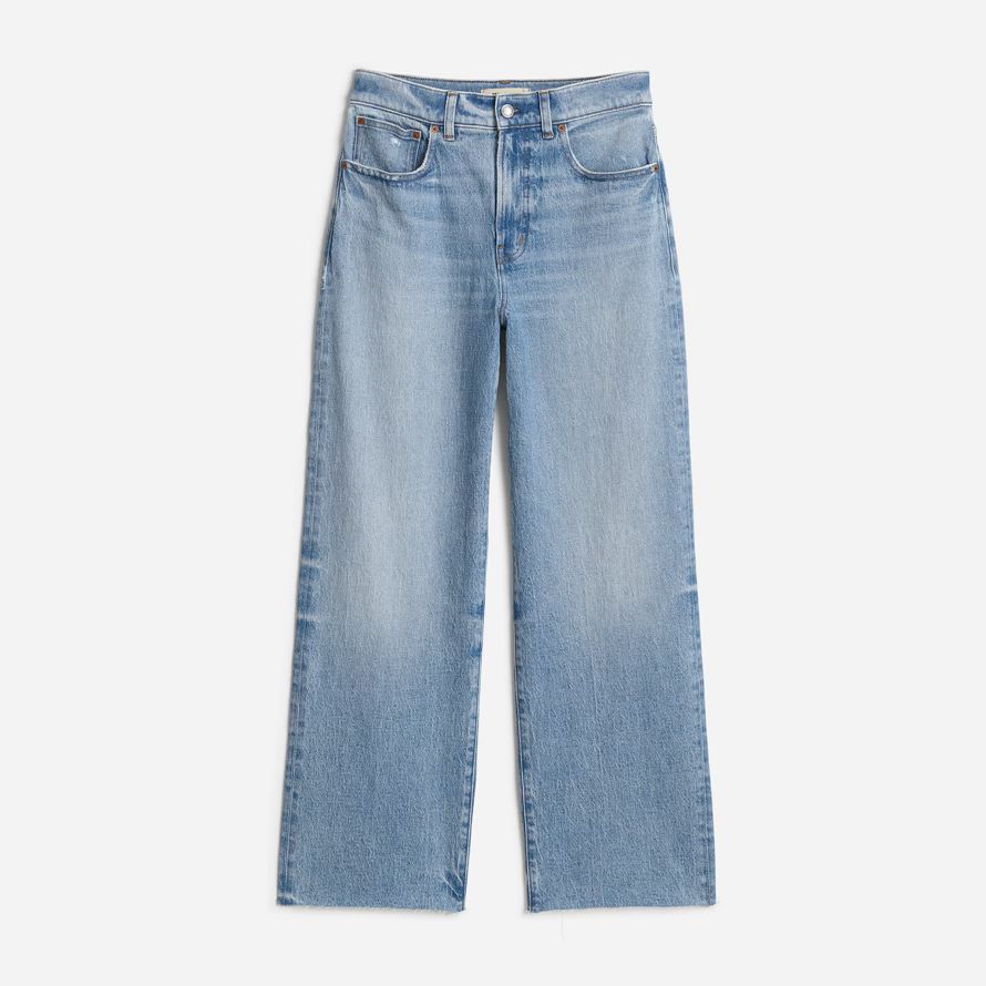 madewell die perfekte vintage-wide-leg crop womens jeans licht blau
