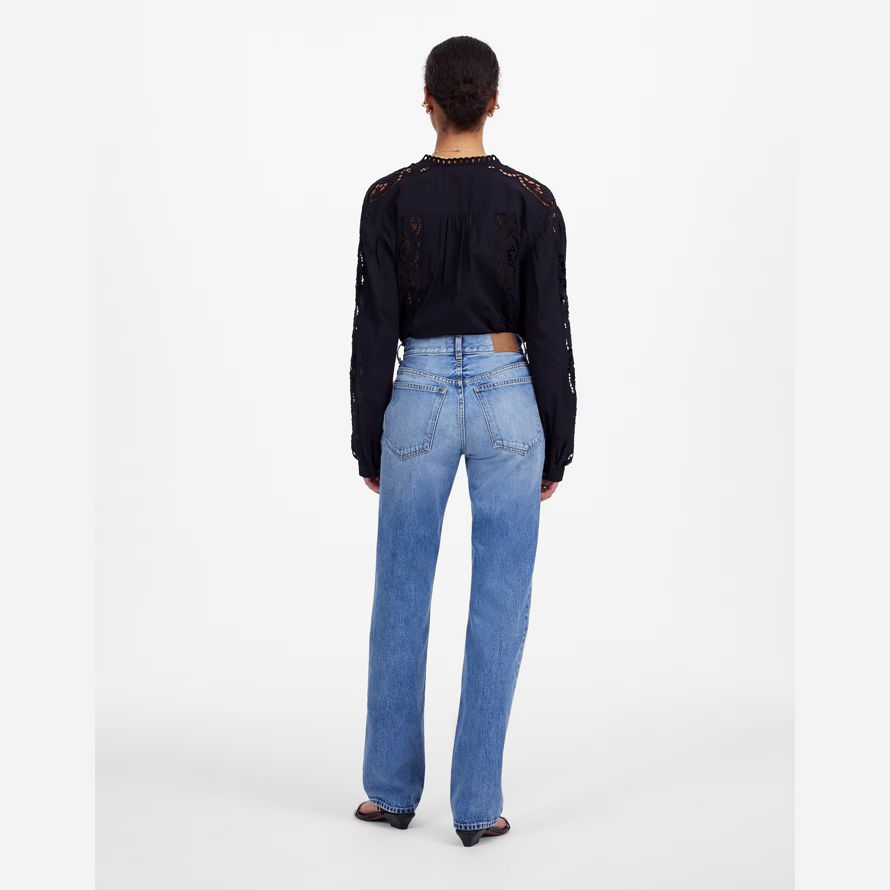 blau damen madewell die longline straight jeans