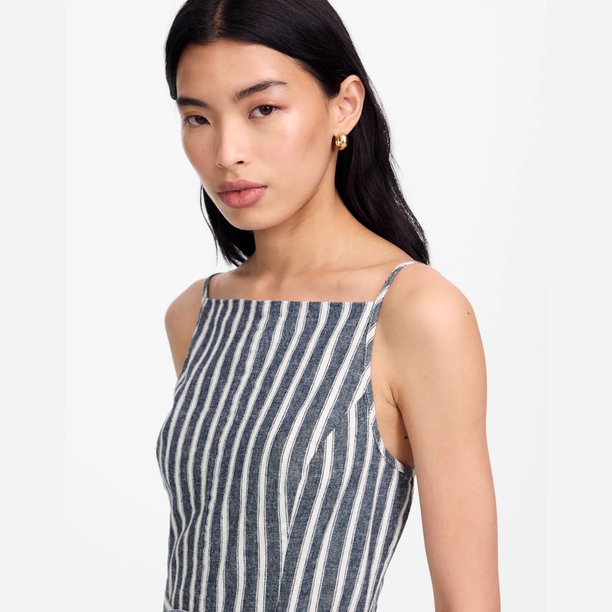 madewell pleated wide-leg womens jumpsuits white navy