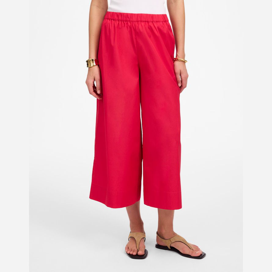damen madewell pull-on baumwolle hose red