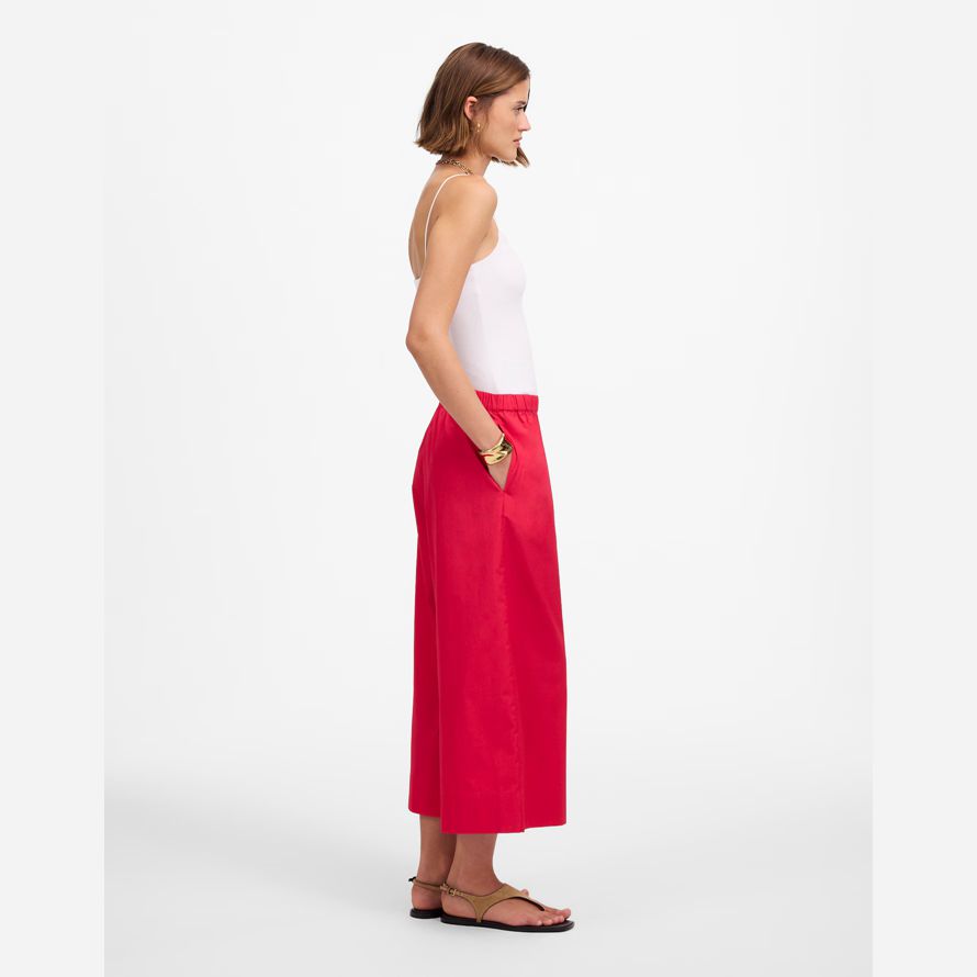 damen madewell pull-on baumwolle hose red