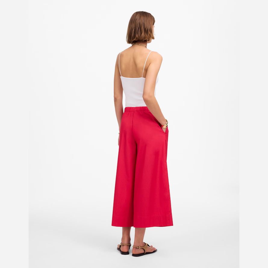 damen madewell pull-on baumwolle hose red
