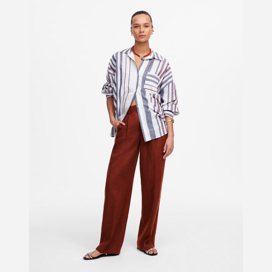 rot braun madewell slouchy gerade damen hosen