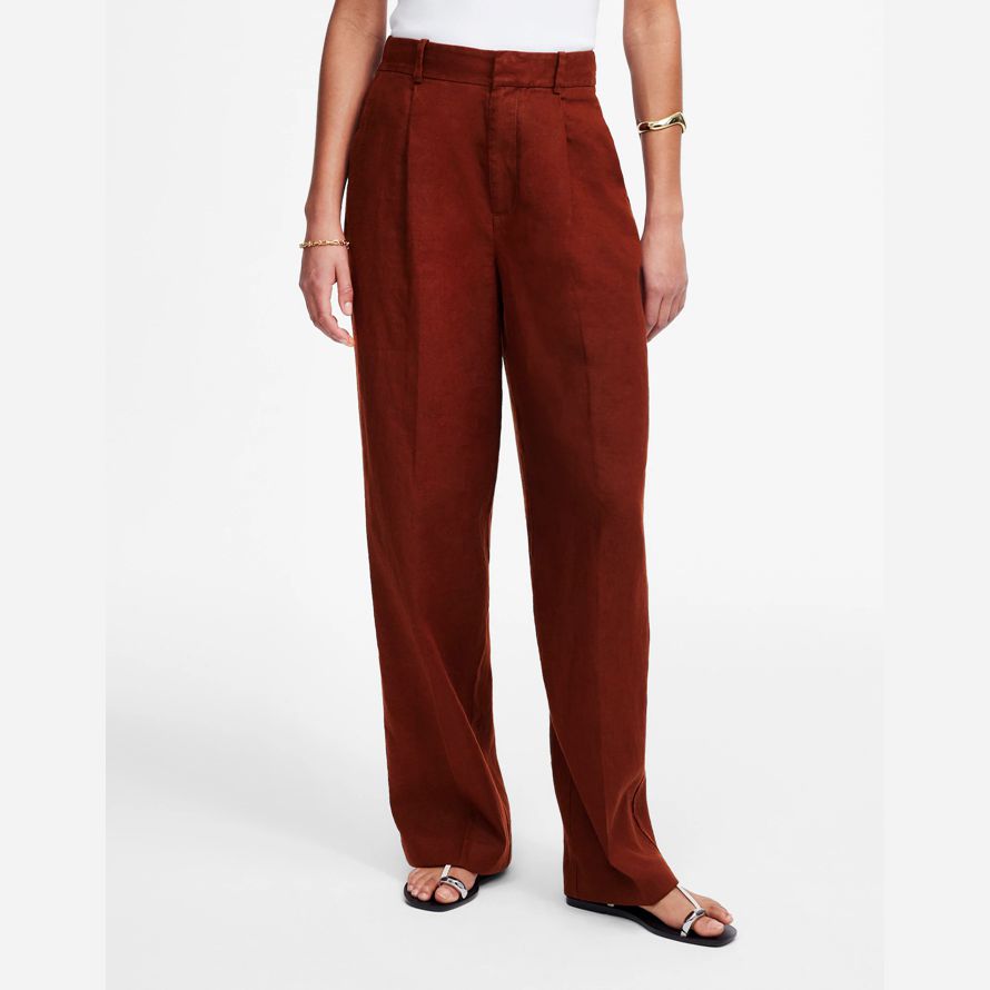 rot braun madewell slouchy gerade damen hosen