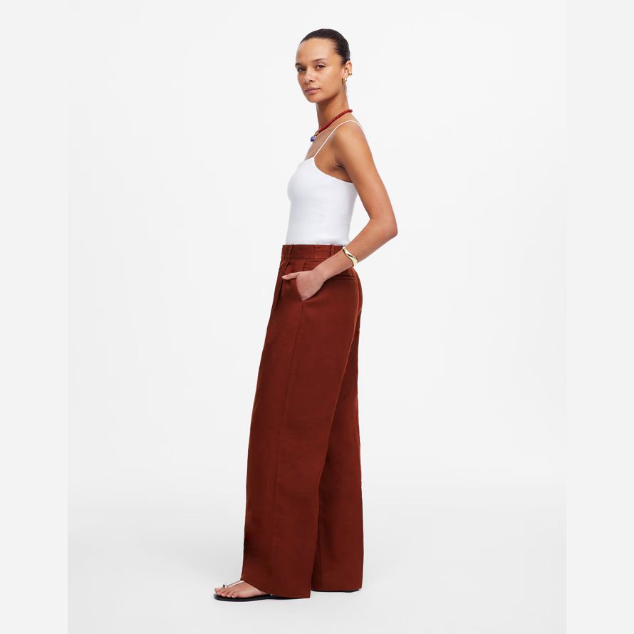 rot braun madewell slouchy gerade damen hosen