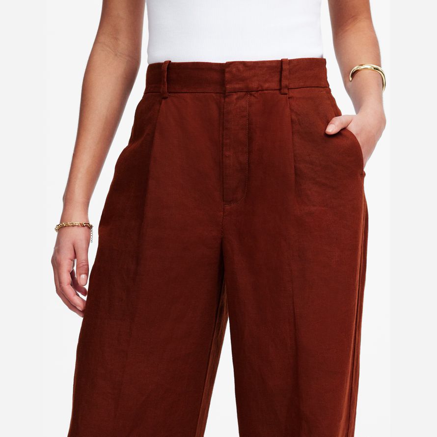 rot braun madewell slouchy gerade damen hosen