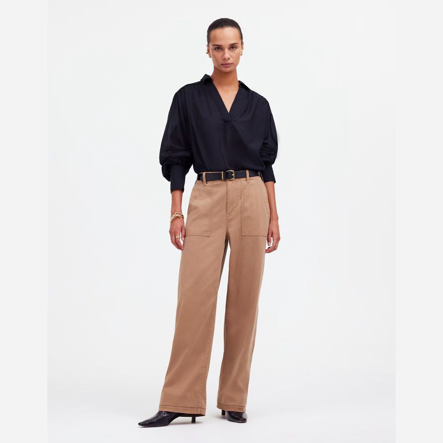 damen madewell tief liegende baggy-dienstprogramm hose-brown