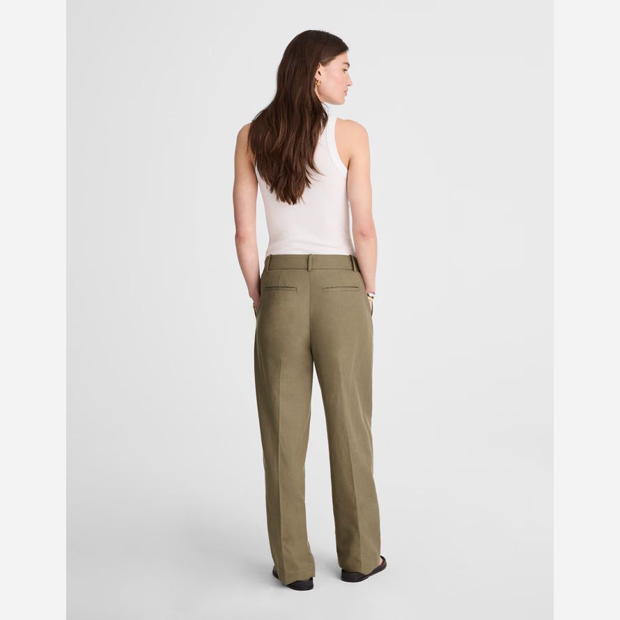khaki green madewell slouchy gerade damen hosen