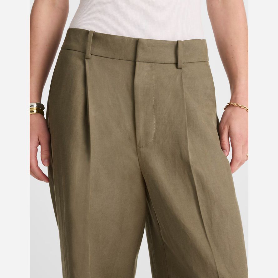 khaki green madewell slouchy gerade damen hosen