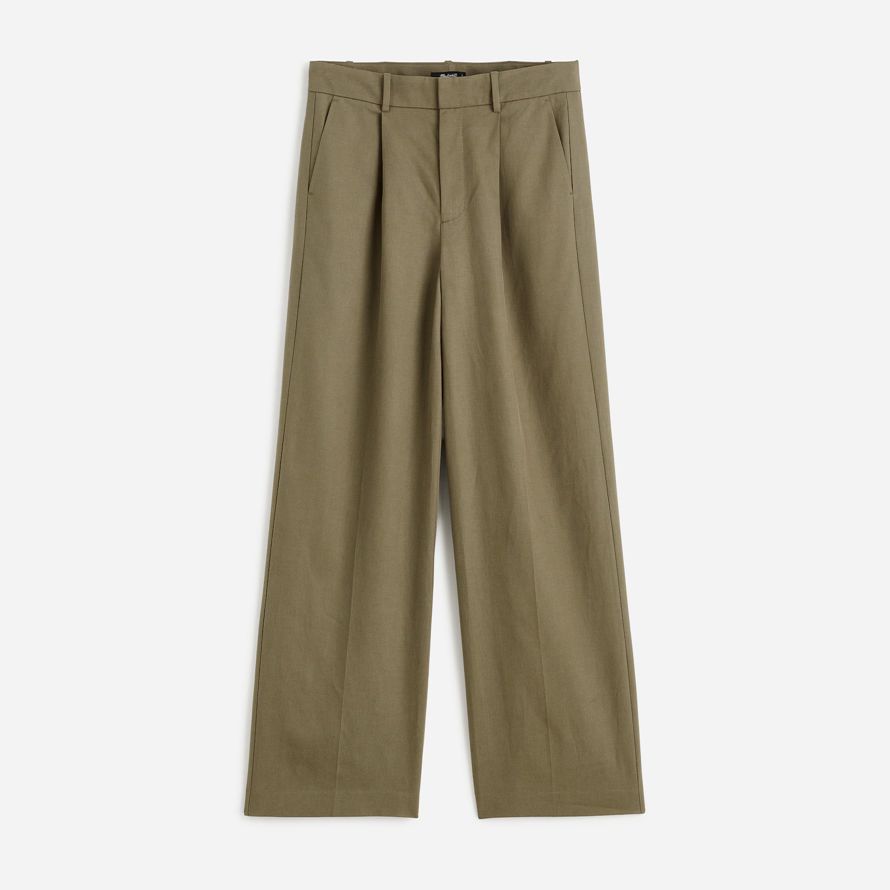 khaki green madewell slouchy gerade damen hosen
