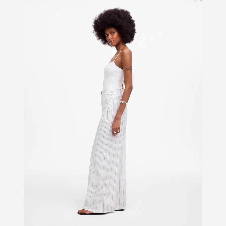 weiß blau damen madewell zoe entspannte weite hosen