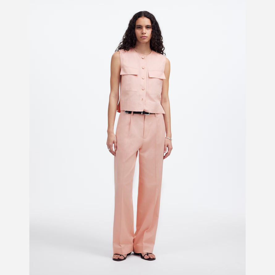 madewell slouchy gerade damen hosen rose