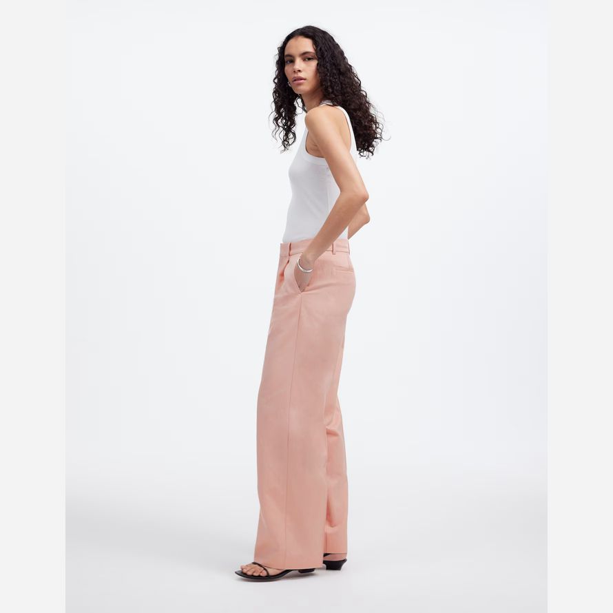 madewell slouchy gerade damen hosen rose