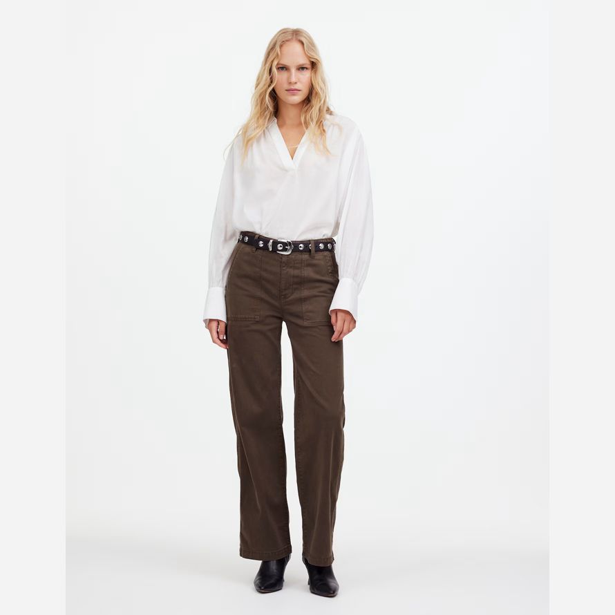 damen madewell tief liegende baggy-utility pants-dark brown