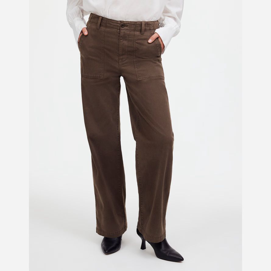 damen madewell tief liegende baggy-utility pants-dark brown