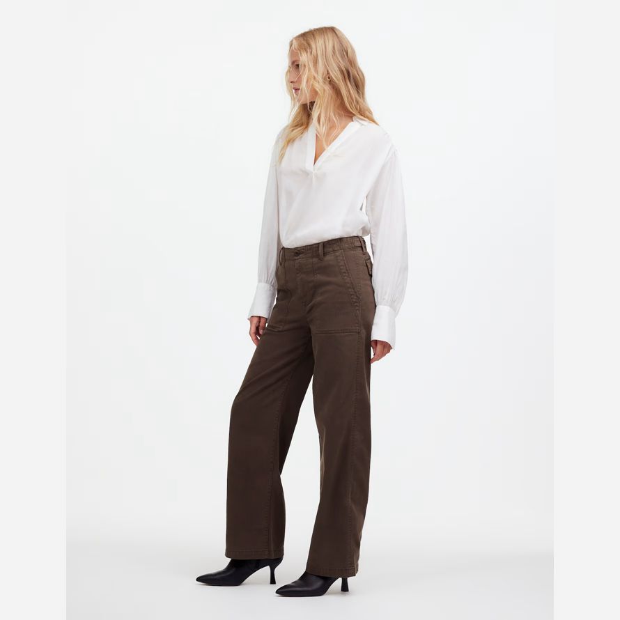 damen madewell tief liegende baggy-utility pants-dark brown