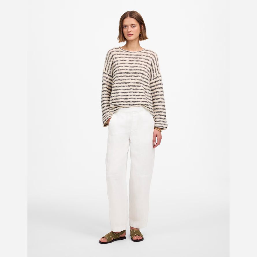 madewell pull-on barrel womens pants white