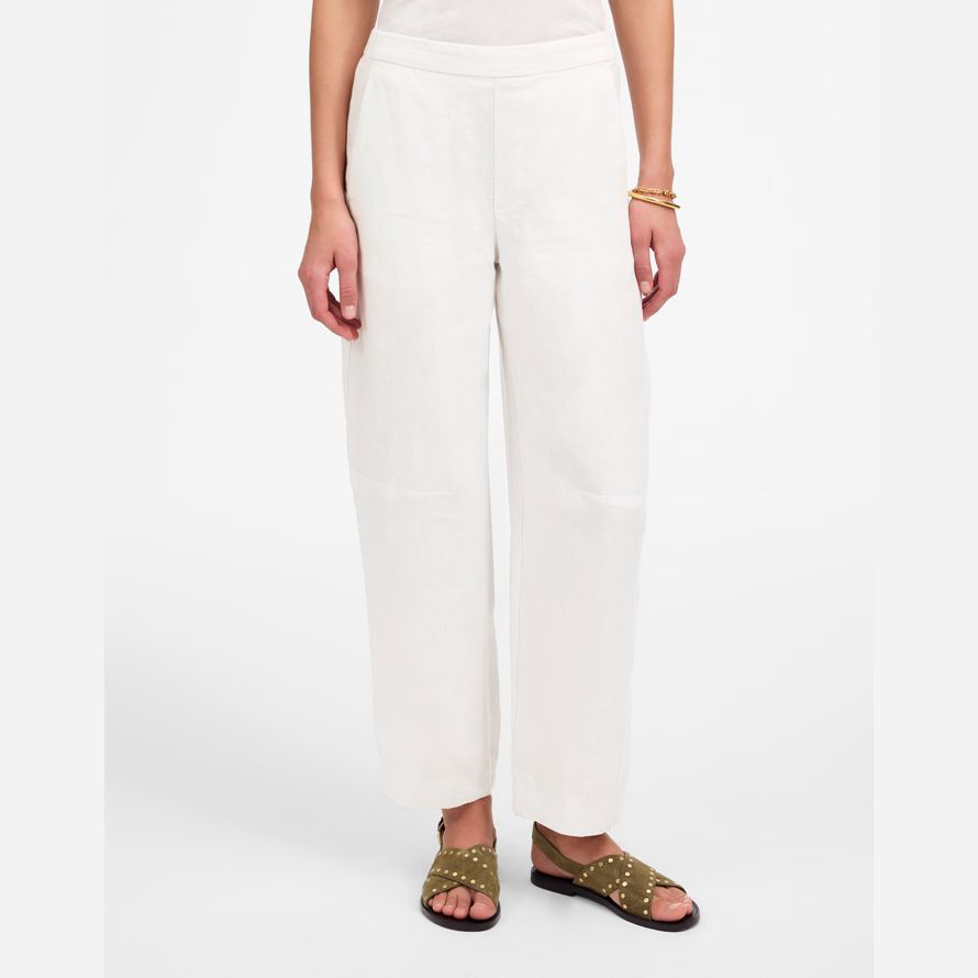 madewell pull-on barrel womens pants white