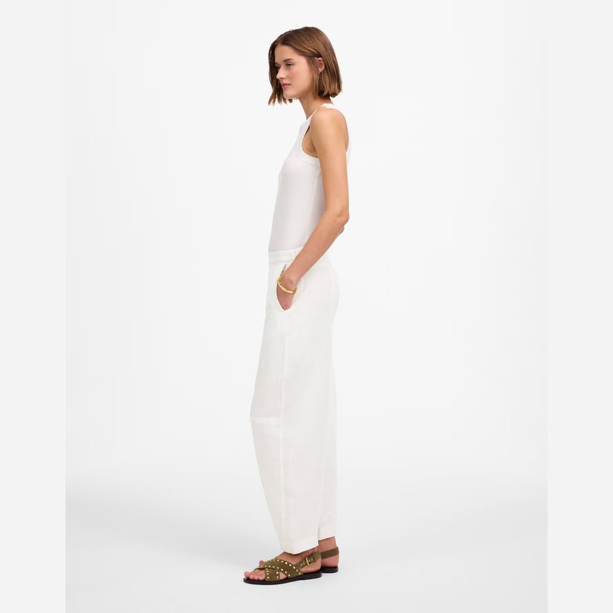 madewell pull-on barrel womens pants white
