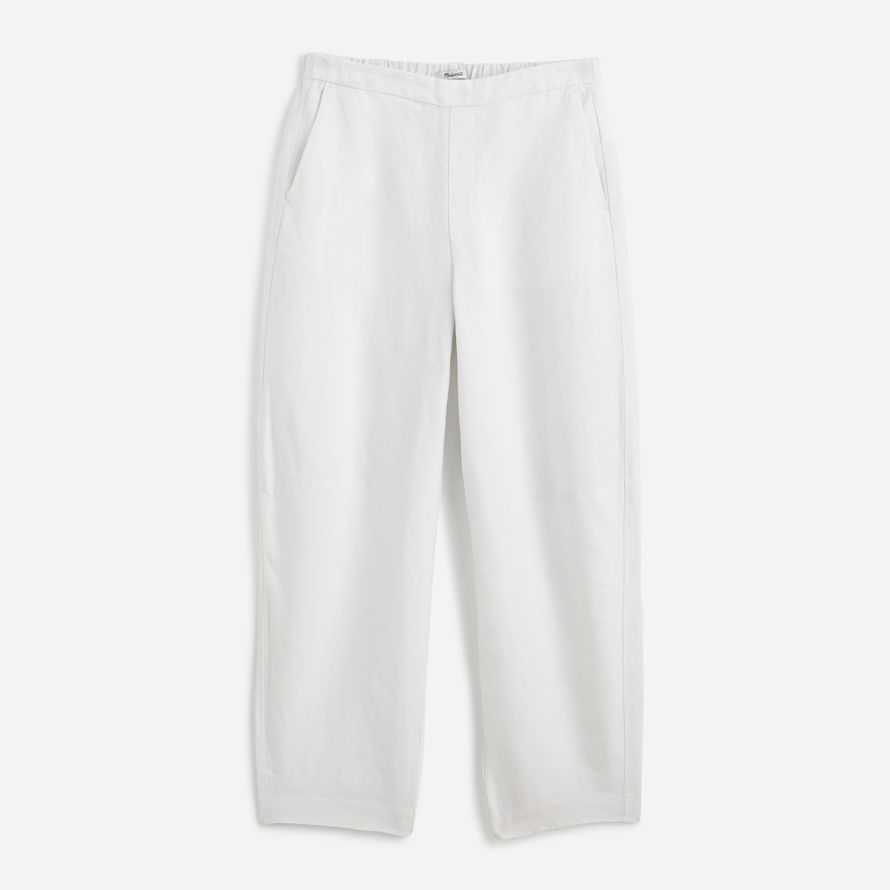 madewell pull-on barrel womens pants white