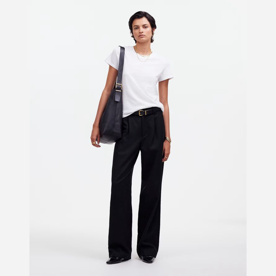 schwarz madewell slouchy gerade damen hosen