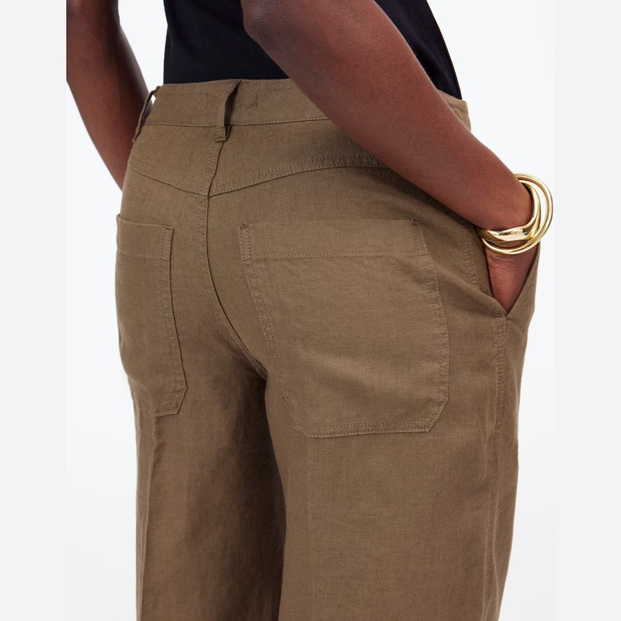 khaki braun damen madewell zoe entspannte weite hosen