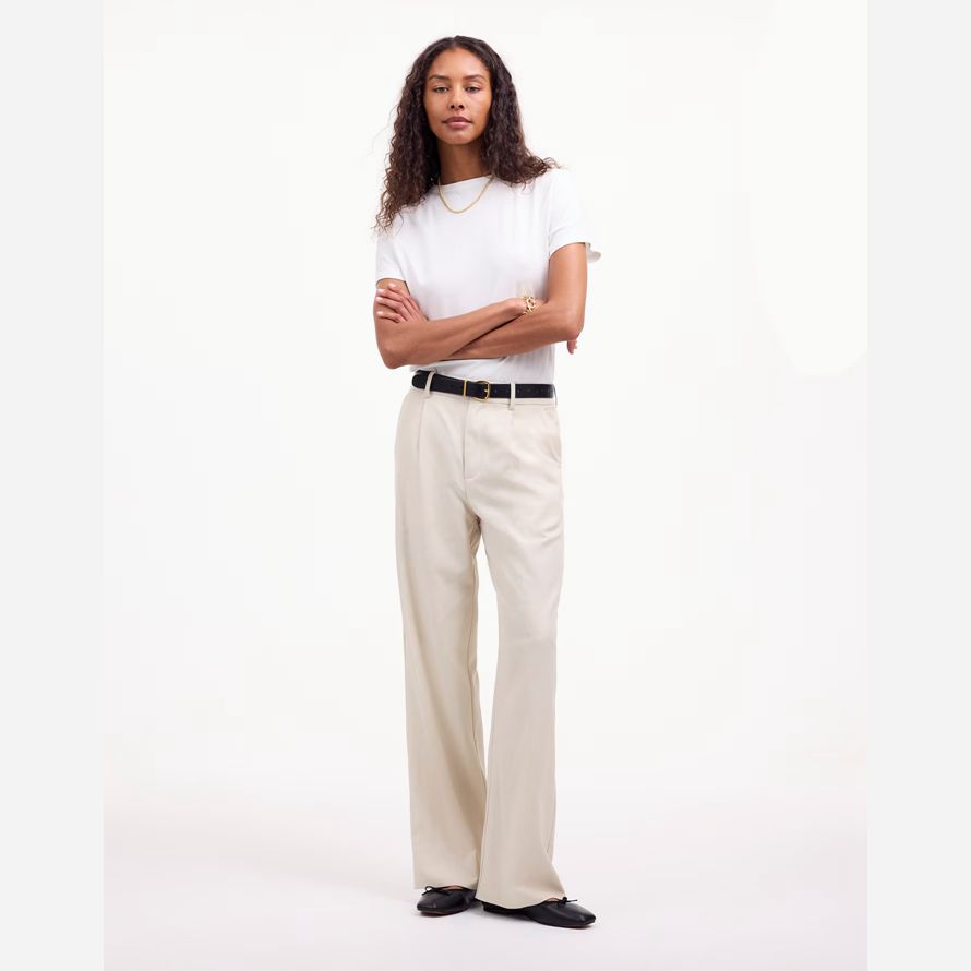 damen madewell slouchy gerade hosen-beige