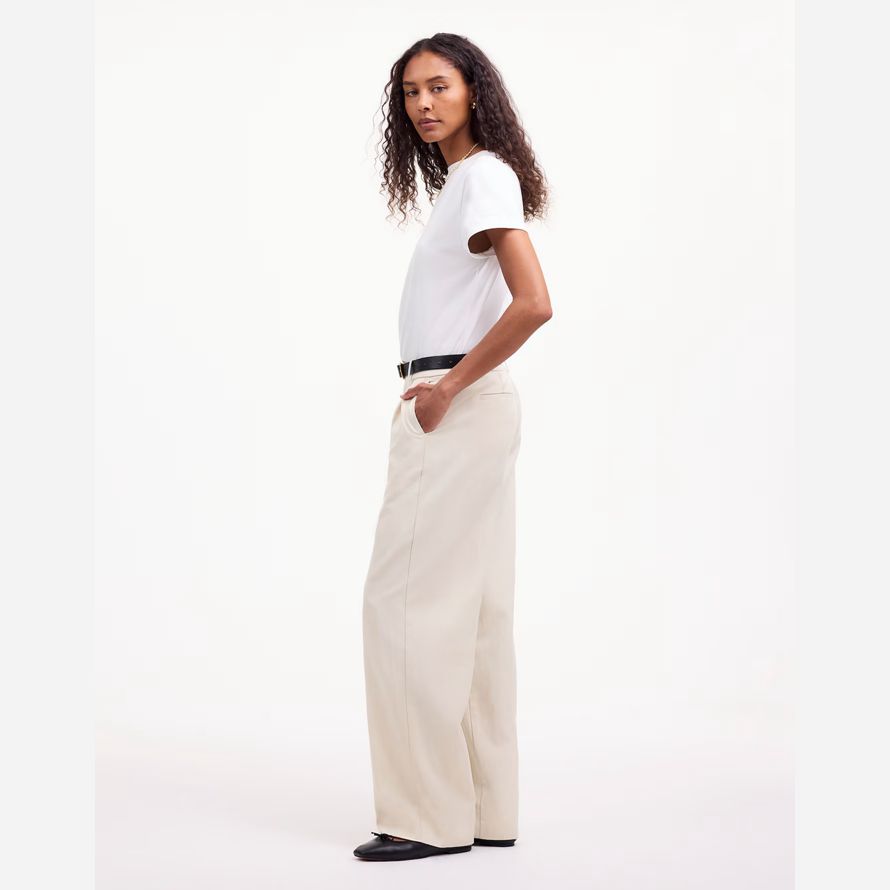 damen madewell slouchy gerade hosen-beige
