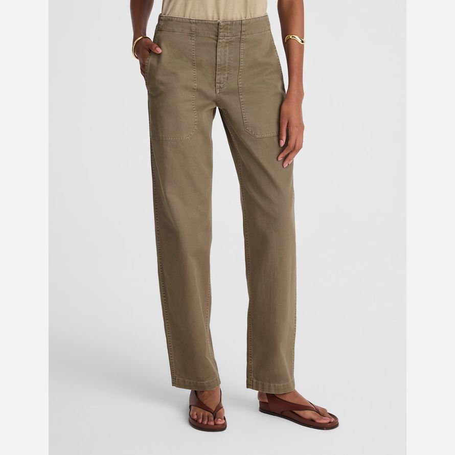 khaki madewell tapered-leg-dienstprogramm damen hosen