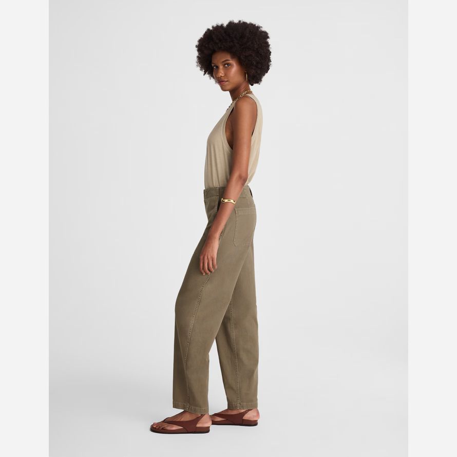 khaki madewell tapered-leg-dienstprogramm damen hosen