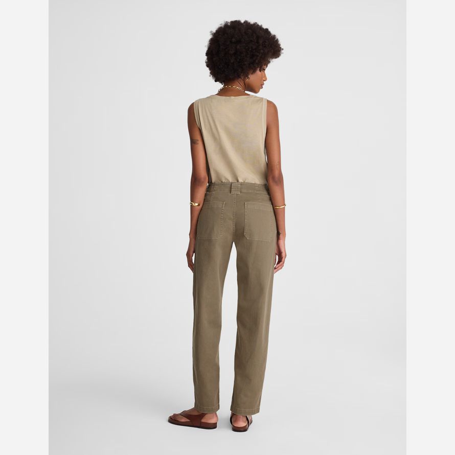 khaki madewell tapered-leg-dienstprogramm damen hosen
