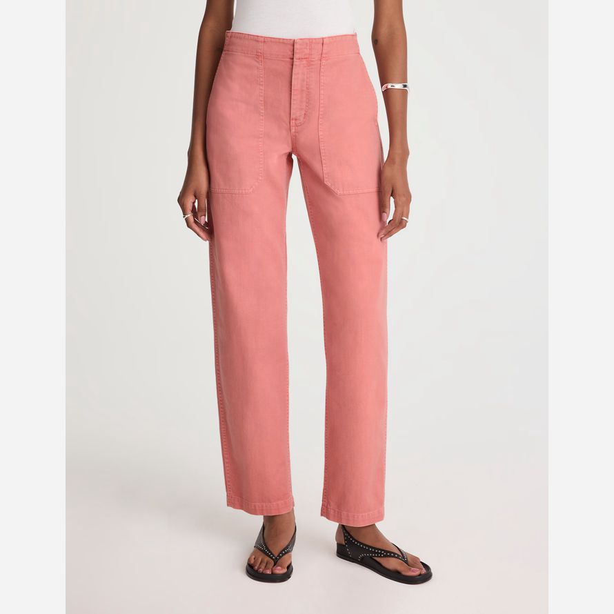 damen madewell tapered-leg utility pants coral pink