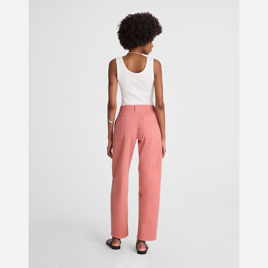 damen madewell tapered-leg utility pants coral pink