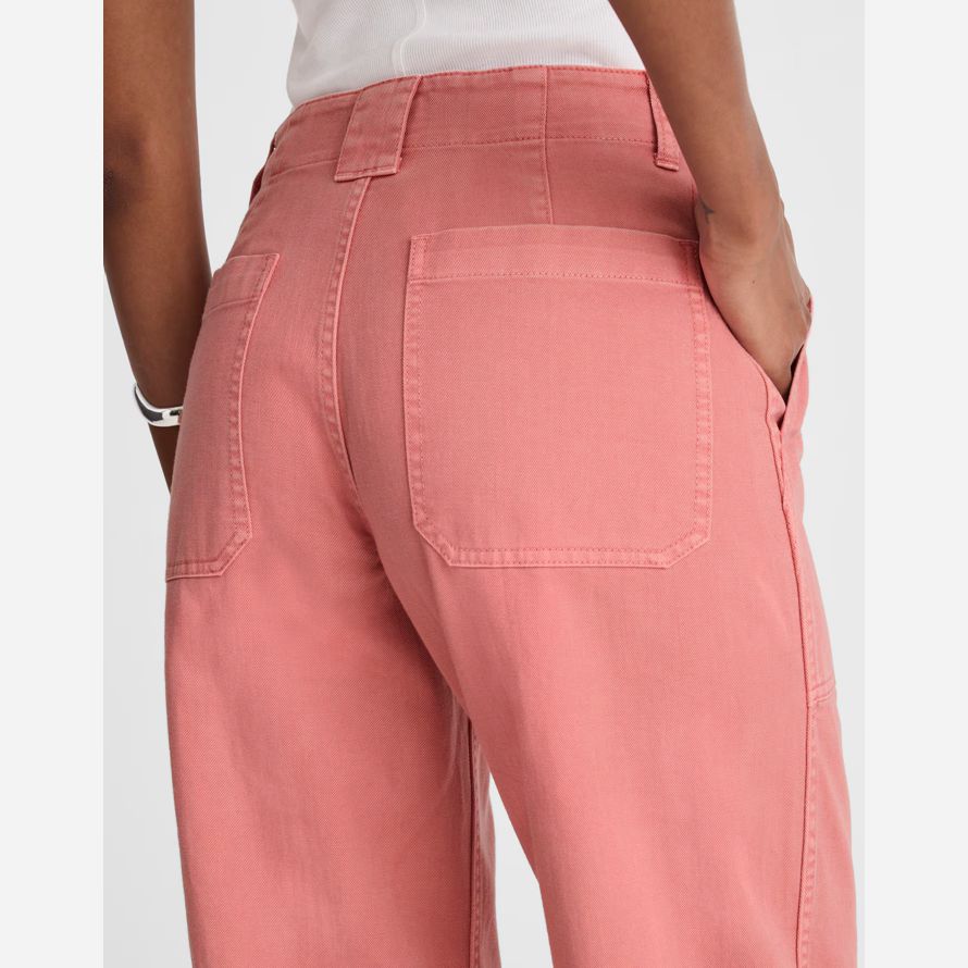 damen madewell tapered-leg utility pants coral pink