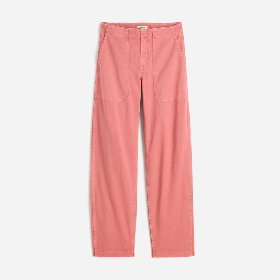 damen madewell tapered-leg utility pants coral pink