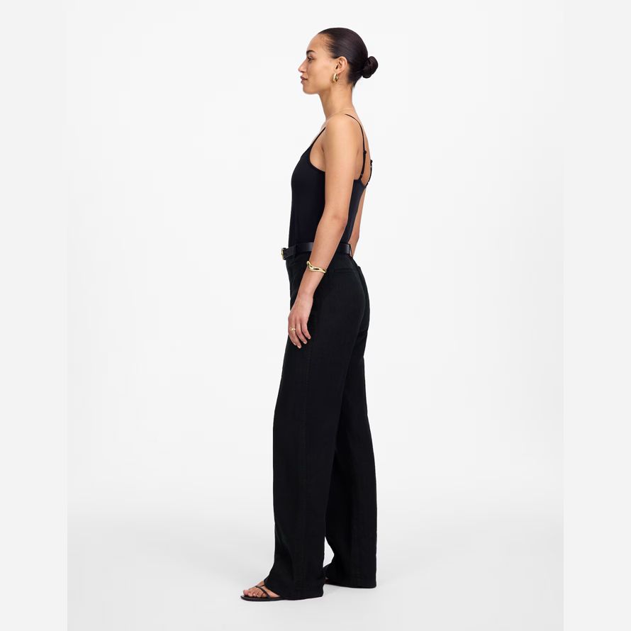 schwarz madewell patch pocket flare damen hosen