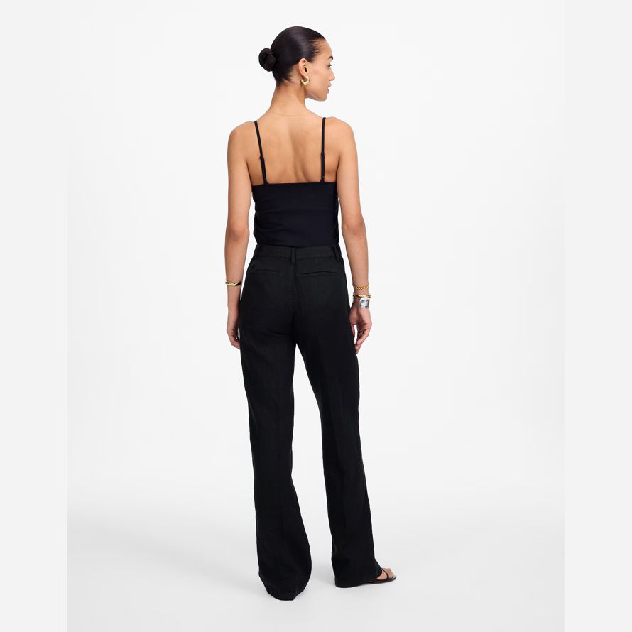 schwarz madewell patch pocket flare damen hosen