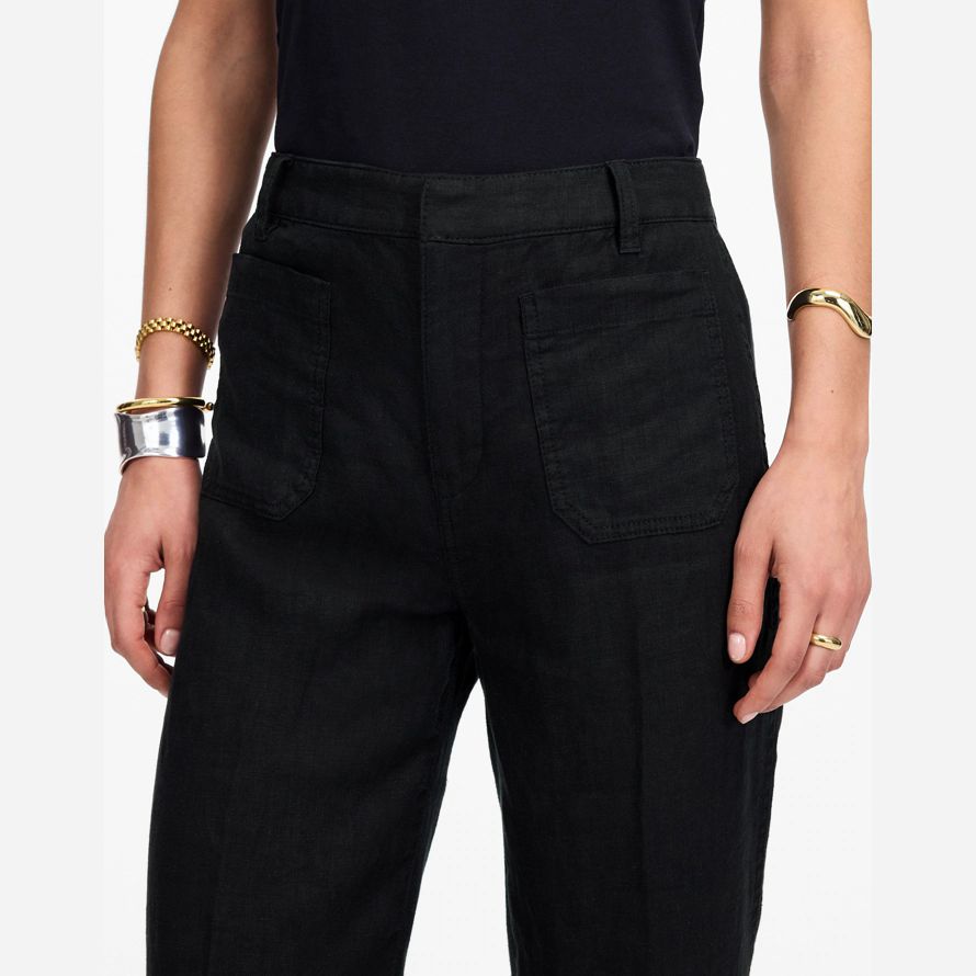 schwarz madewell patch pocket flare damen hosen