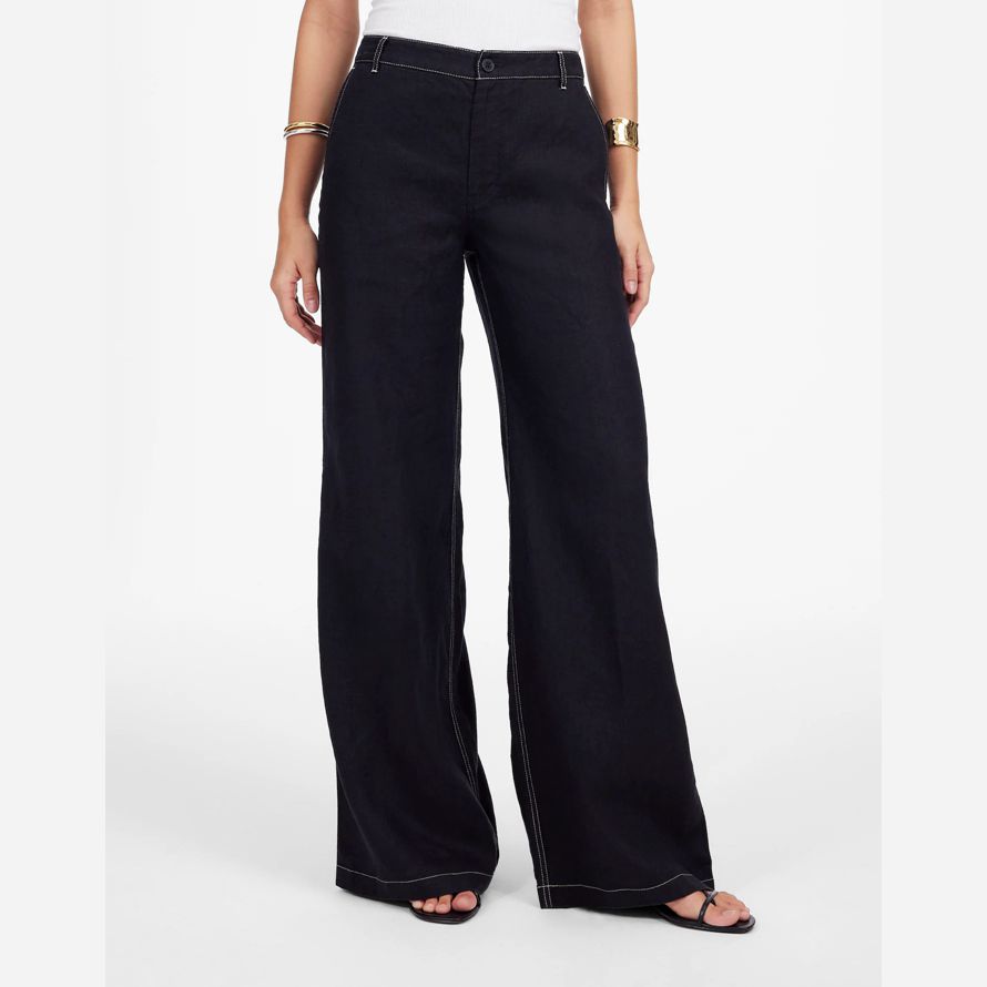 damen madewell zoe entspannte weite hose-schwarz