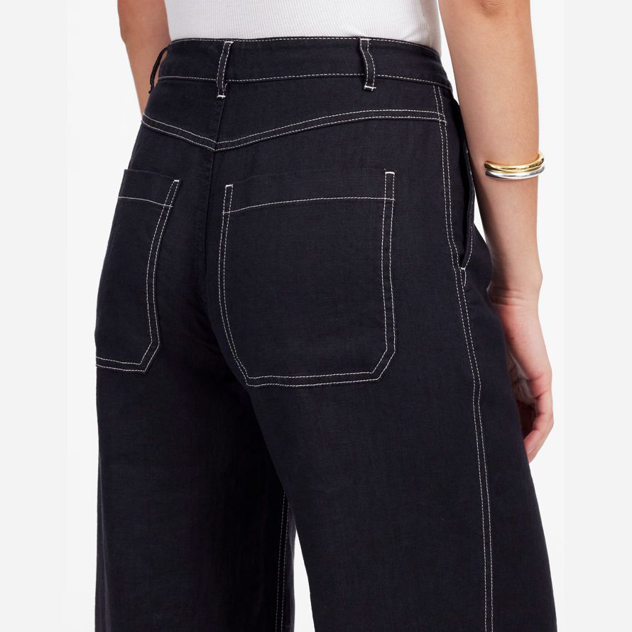 damen madewell zoe entspannte weite hose-schwarz