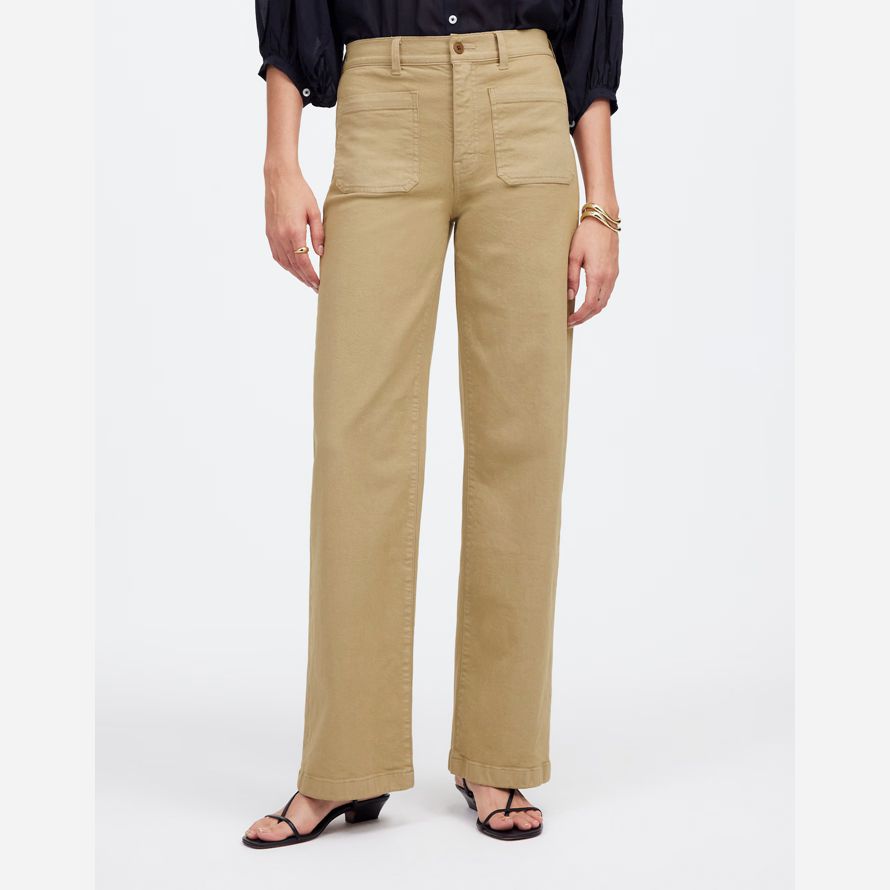 damen madewell die emmett wide-leg-hosen-khaki