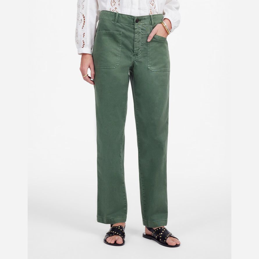 grüne damen madewell konus-leg utility pants