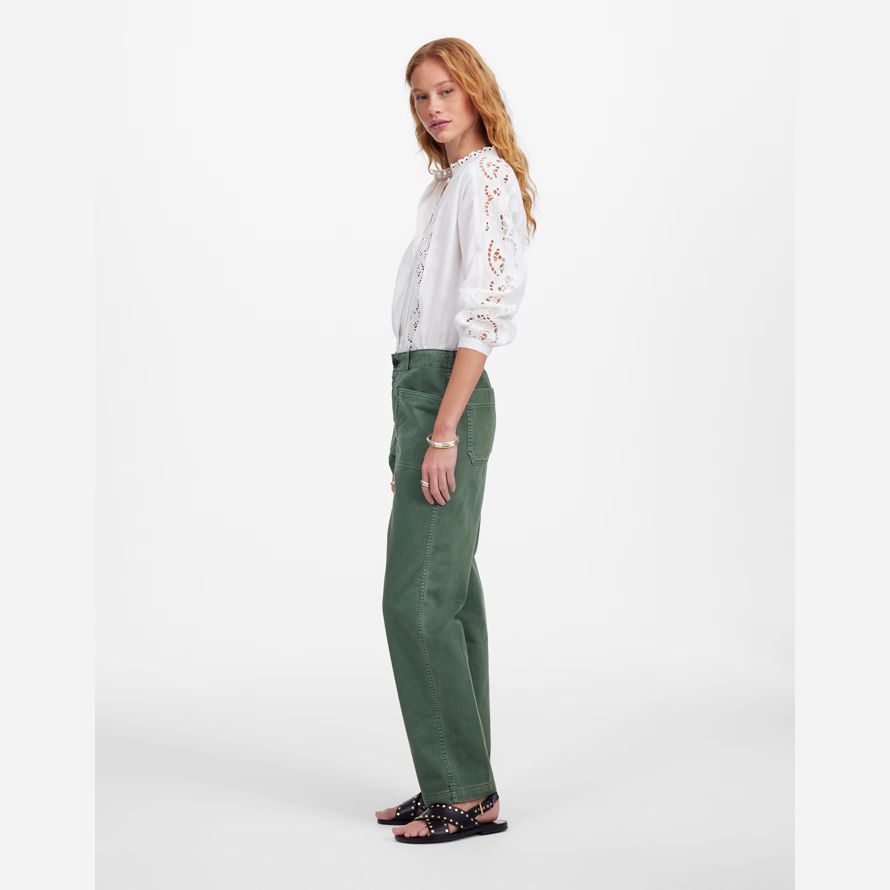grüne damen madewell konus-leg utility pants