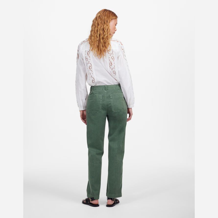 grüne damen madewell konus-leg utility pants