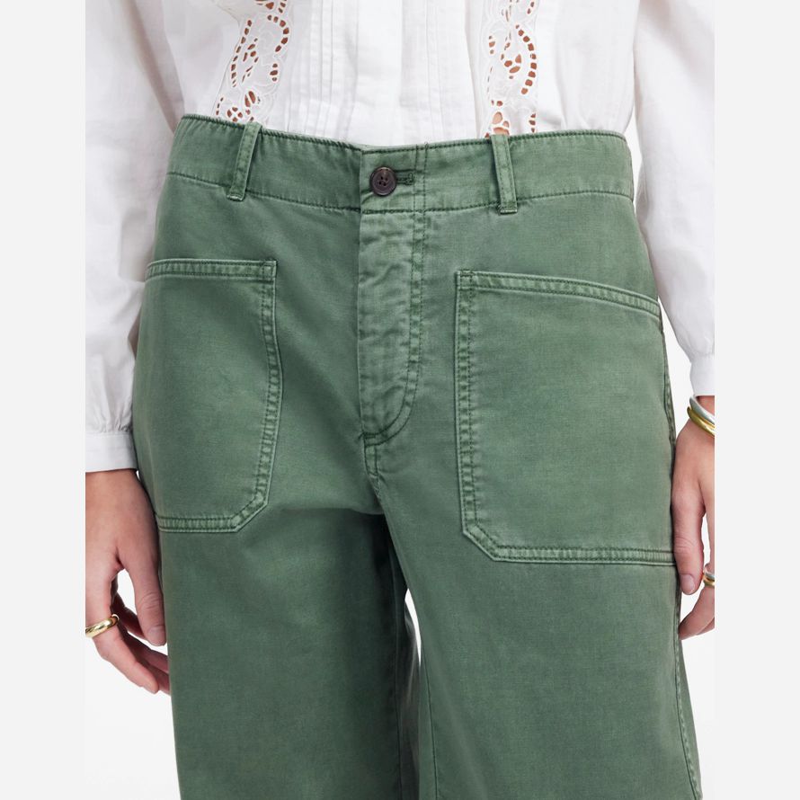 grüne damen madewell konus-leg utility pants