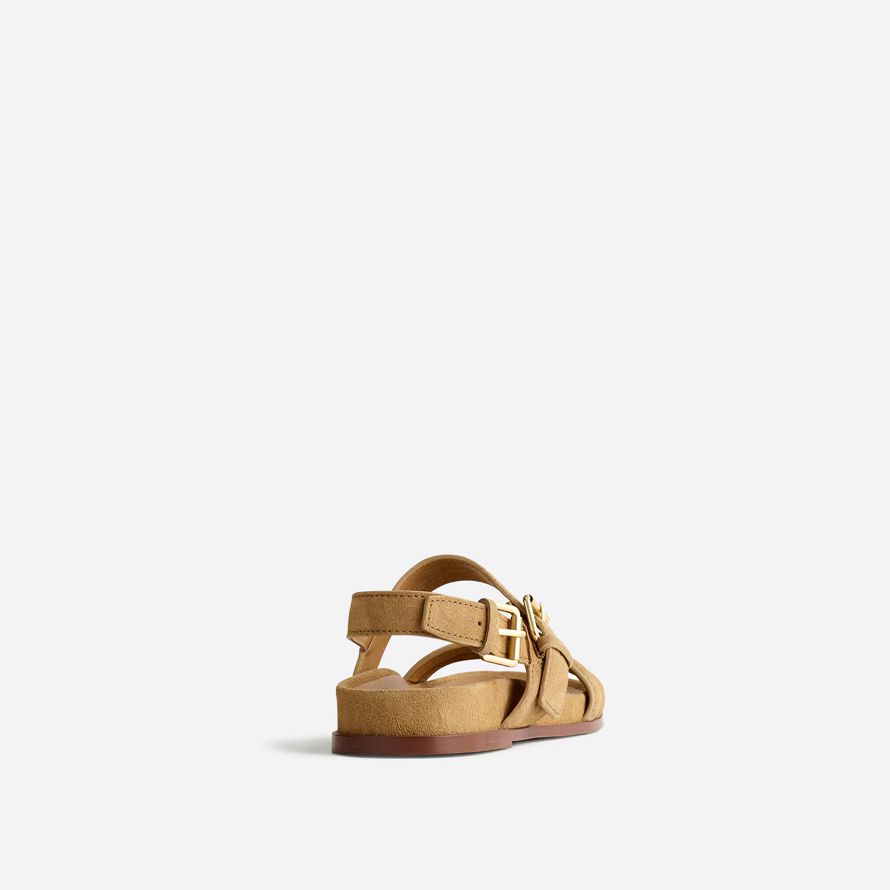 khaki braun damen madewell den dara-double-strap wildleder sandalen
